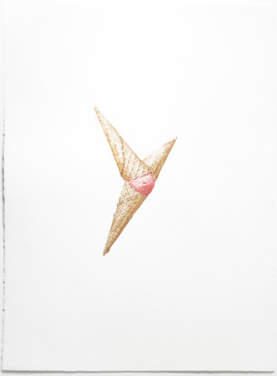 © LARS HINRICHS, UNTITLED (ICE CREAM), 2016, AQUARELLE 77 X 57 CM